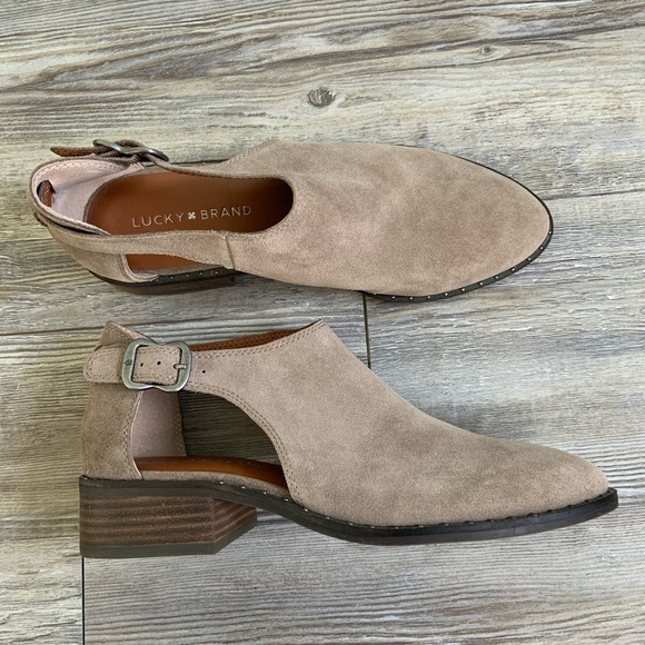 Lucky Brand Shoes - Lucky Brand Giovanna Tan Suede Shoe w/ Stud Accent